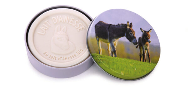 Extra gentle Soap with 2% Organic Donkey milk in tin box