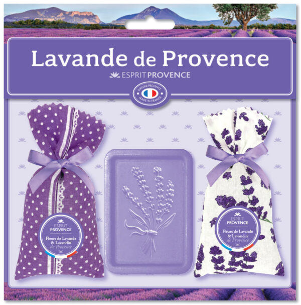 Design A 2 Sachets of Lavender Flowers, Soap with Essential oil 4.23 Oz