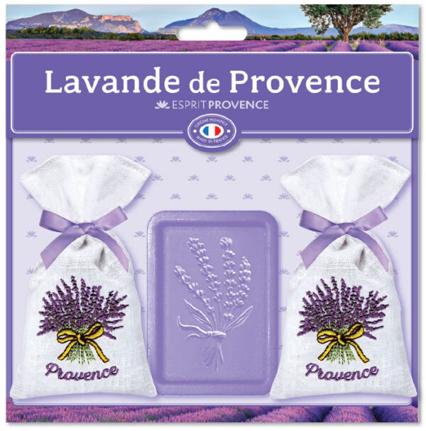 2 Sachets of Lavender Flowers, Soap with Essential oil 4.23 Oz