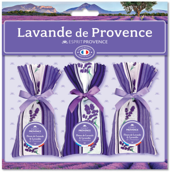 Design D 3 Sachets of Lavender Flowers from Provence